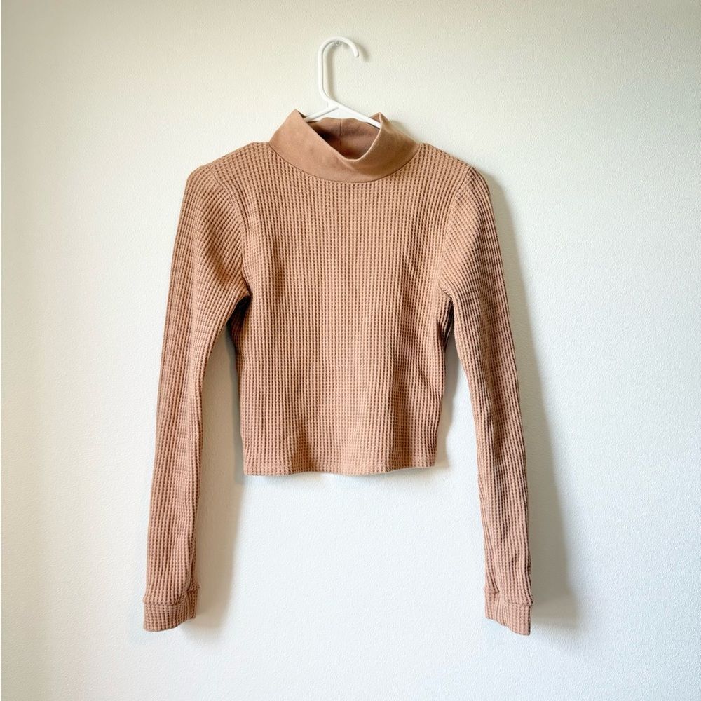 Aerie Waffle Henley Long Sleeve Top
